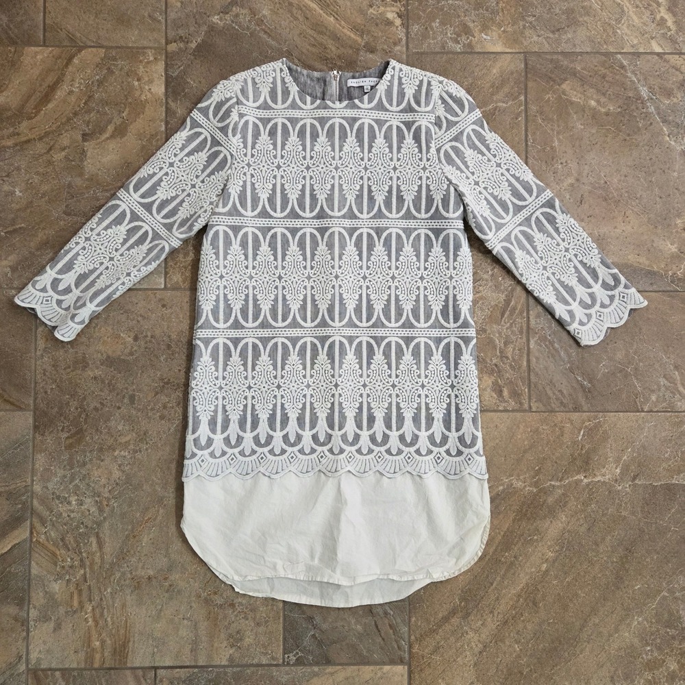 English Factory Lace Overlay Dress Elegant Party Cocktail Dress Size S‎
